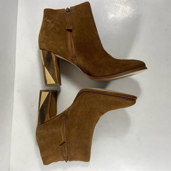 Matisse women boots 10 block heel brown suede Aztec boho festival southwestern - Picture 5 of 11